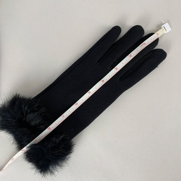 Set of Two Angela William Touchscreen Winter Gloves Faux Fur Trim Black + Brown - Picture 6 of 7